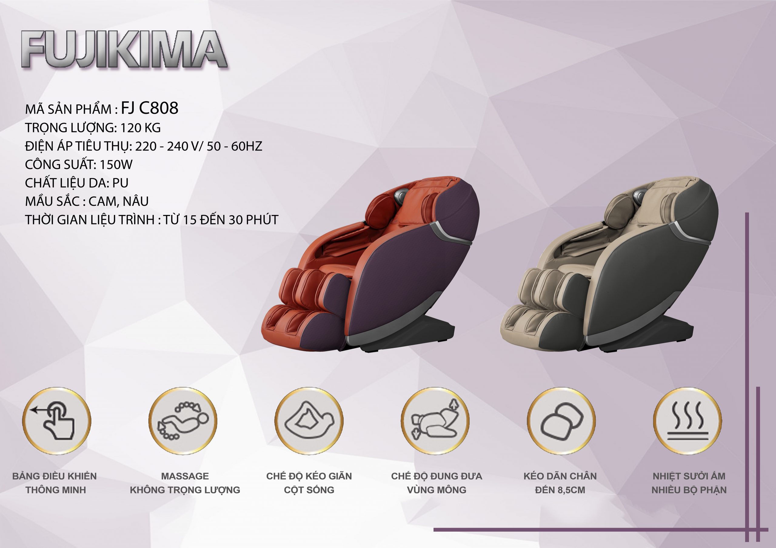 FUJIKIMA FJ-C808 - Chiếc ghế massage đẳng cấp sang trọng - 1